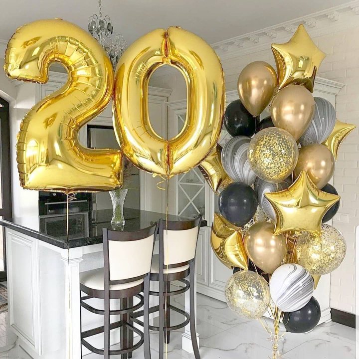 Фольгированный шар Золотая Цифра в Иваново