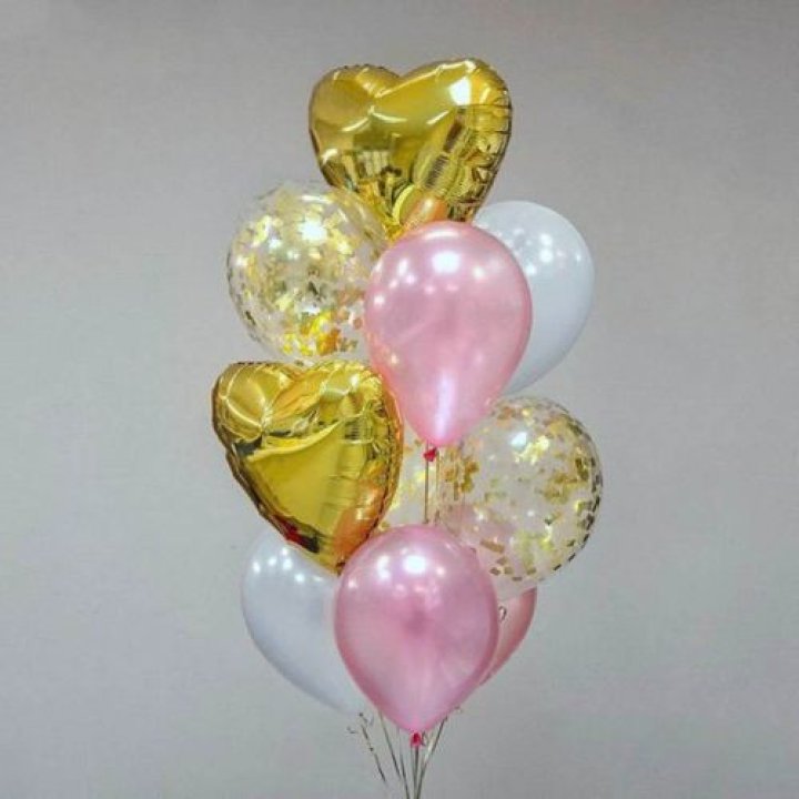 Облако шаров "Рози голд" в Иваново