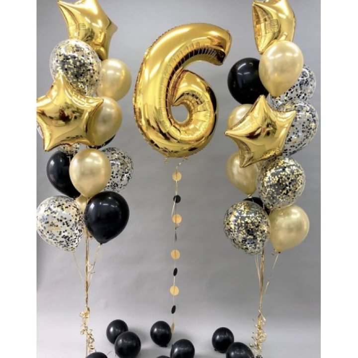 Цифра с фонтанами шаров  в Иваново