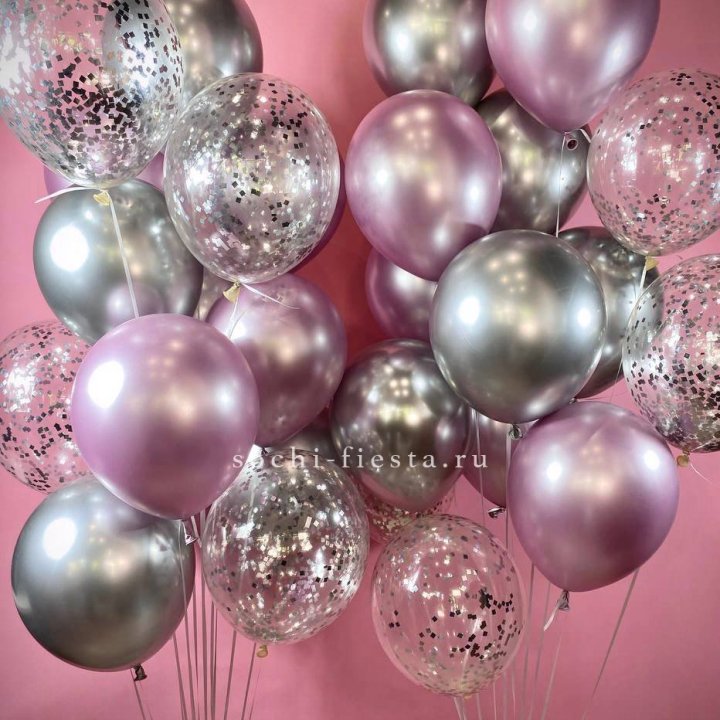 Фонтан шаров "Сильвер пинк" в Иваново