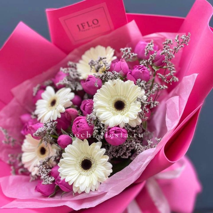 Букет гербер и мисти бабблс  в Иваново