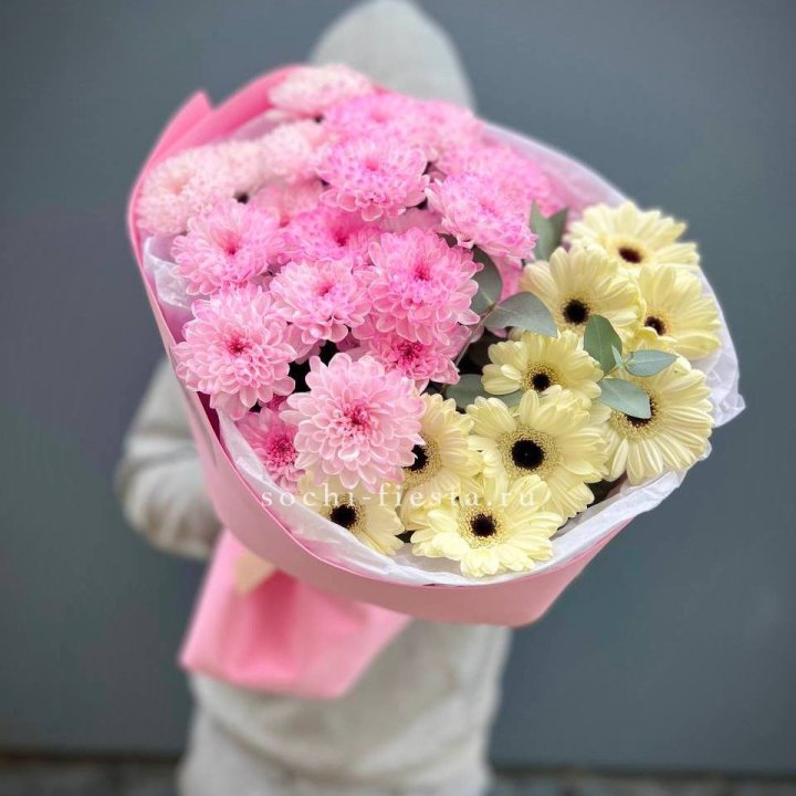 Дуо хризантем и гербер в Иваново