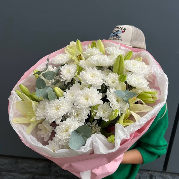  Букет  хризантемы и лилии в Иваново