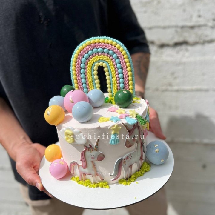 Торт "Радуга с единорогом" в Иваново