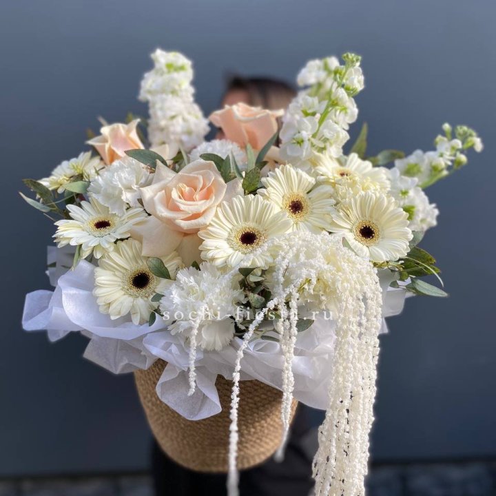 Цветы в джутовом кашпо "Валери" в Иваново