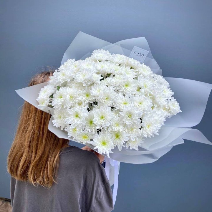 Букет хризантем "Белая снежинка" в Иваново