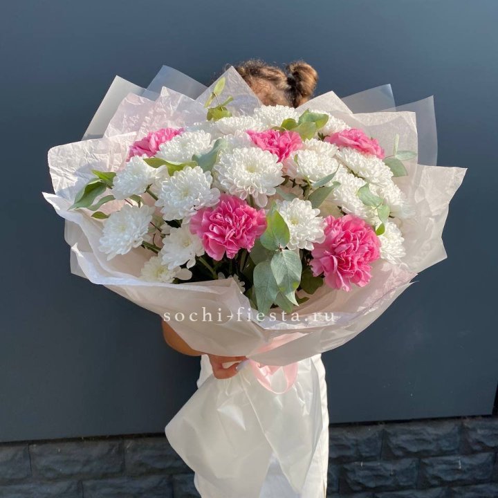  Букет  хризантем и диантусов "Воздушный" в Иваново