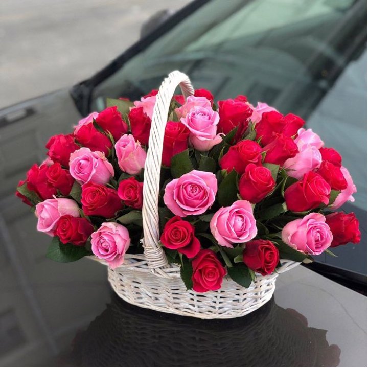 Корзина с розами  в Иваново
