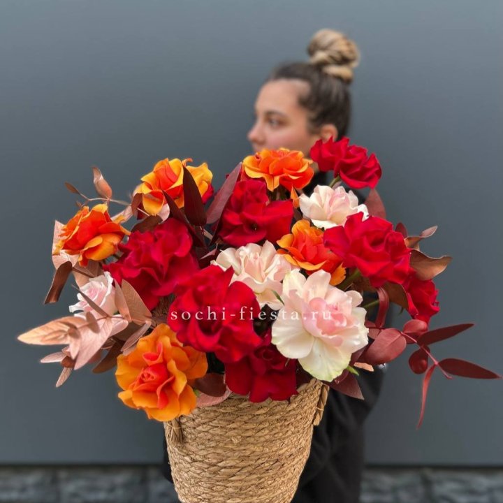 Авторский бокс "Роксана" в джутовом кашпо в Иваново