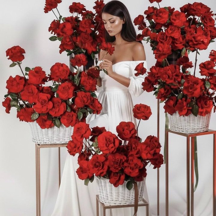 Сет из красных французских роз в Иваново