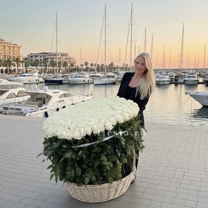 301 высокая роза в корзине в Иваново