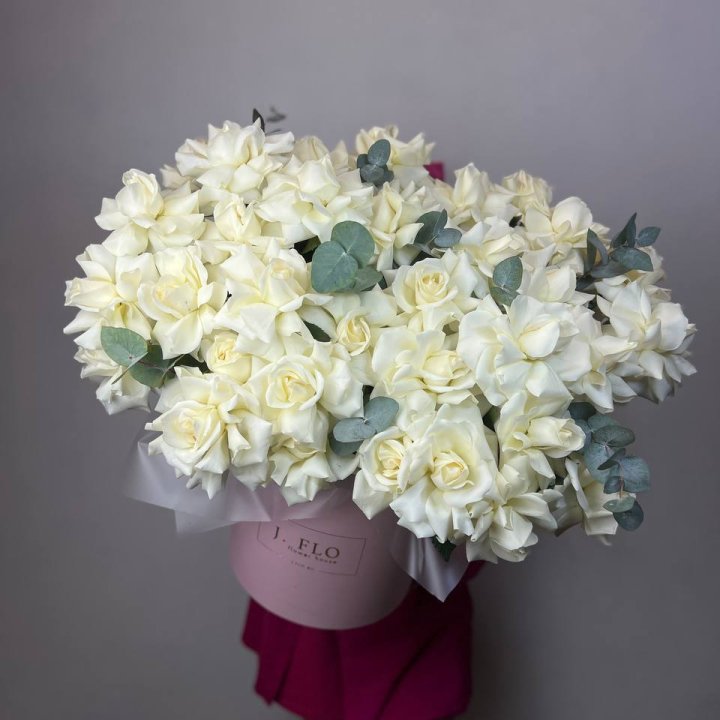 37 белых роз в боксе в Иваново