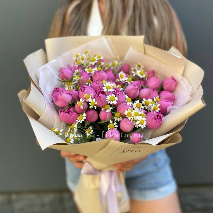 Дуобукет мисти с ромашками  в Иваново