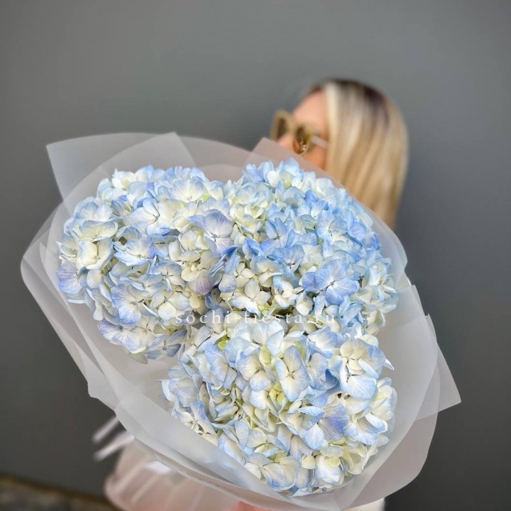 Букет из 3 голубых гортензий  в Иваново