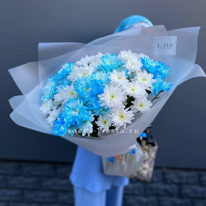 Букет хризантем "Голубая снежинка" в Иваново