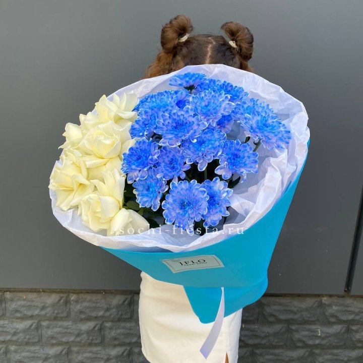 Дуо букет розы и хризантема в Иваново