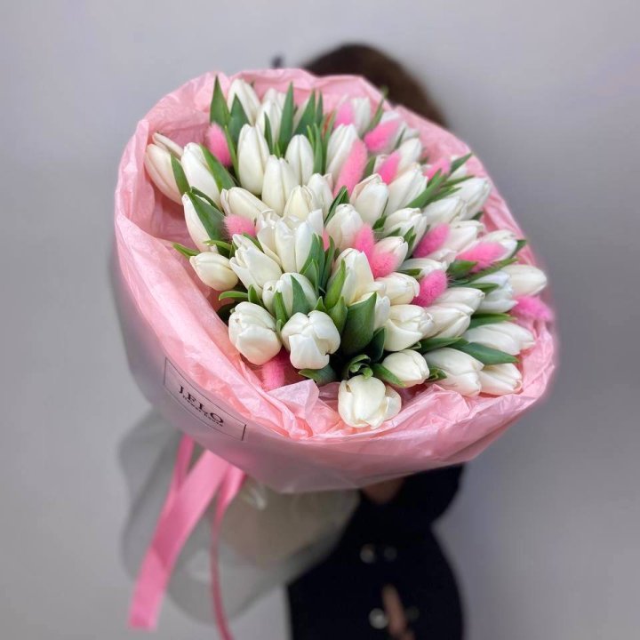 51 белый тюльпан "Рози" в Иваново