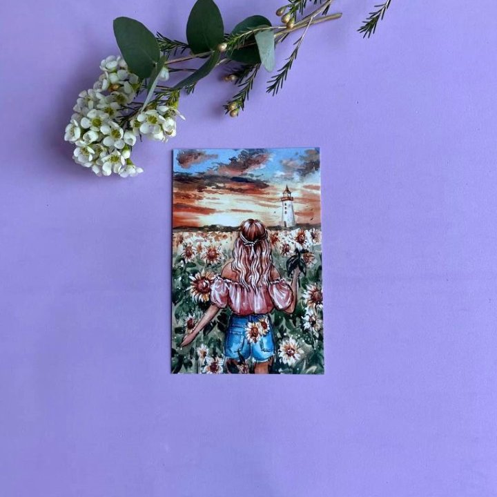 Открытка к букету "Подсолнух" в Иваново