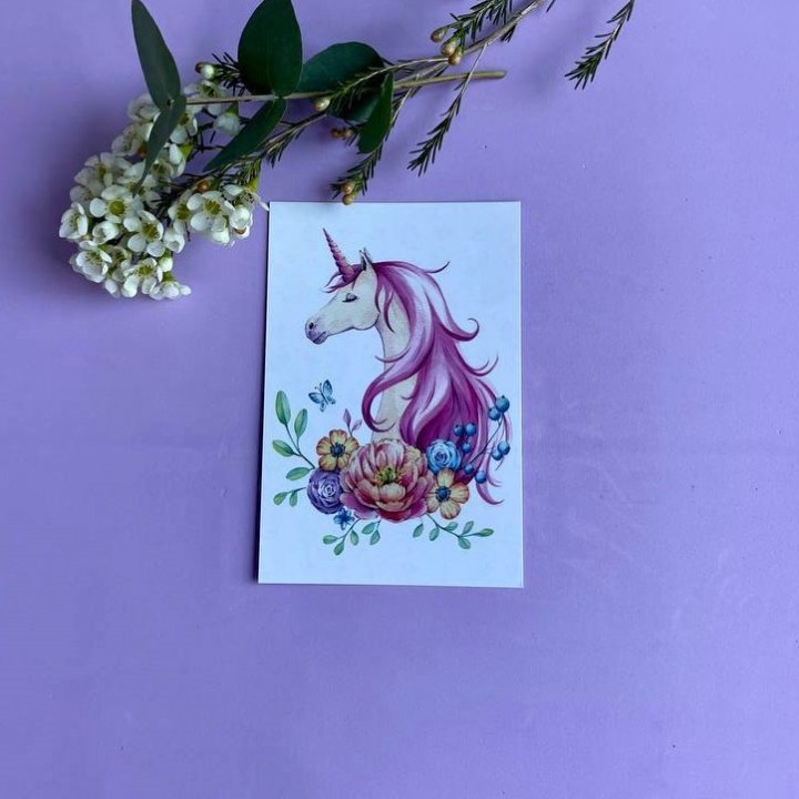 Открытка к букету "Единорог" в Иваново