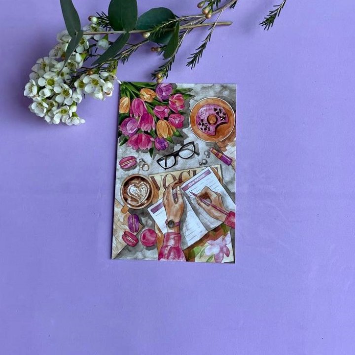 Открытка к букету "Леди на работе" в Иваново