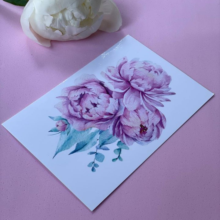 Открытка к букету "Пионы" в Иваново