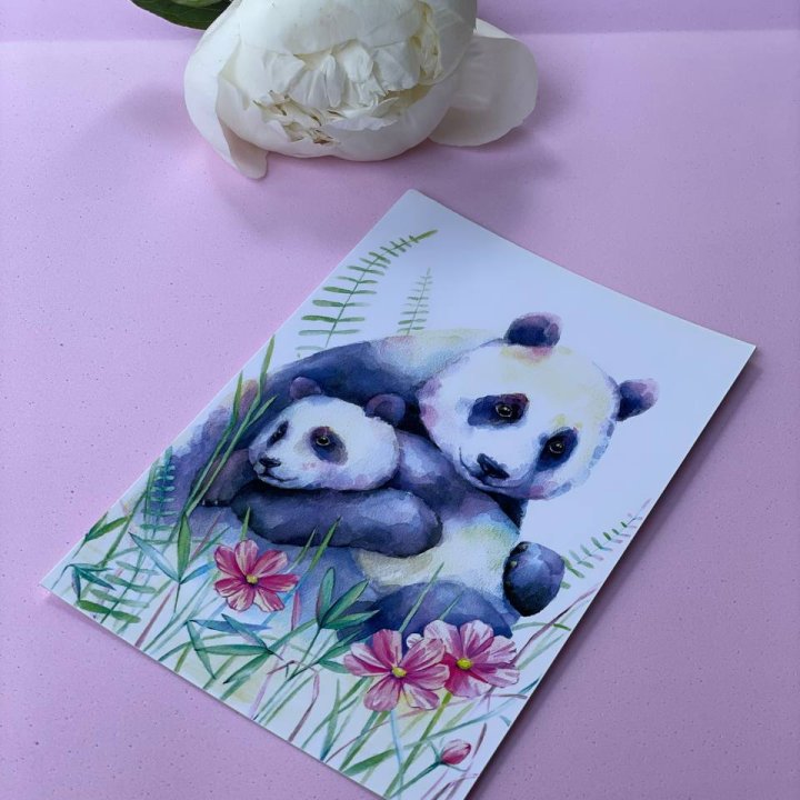 Открытка к букету "Объятие Панды" в Иваново