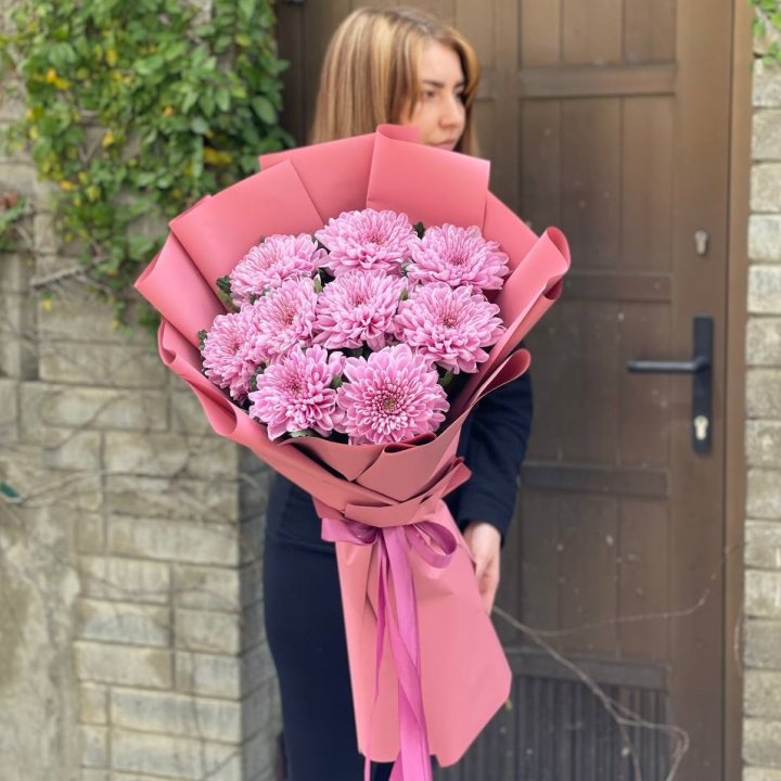 Букет хризантем розовый в Иваново