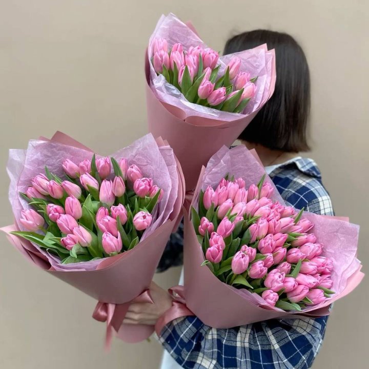 Букет розовых тюльпанов в Иваново
