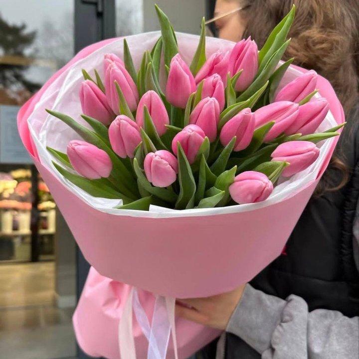  19 розовых тюльпанов в Иваново