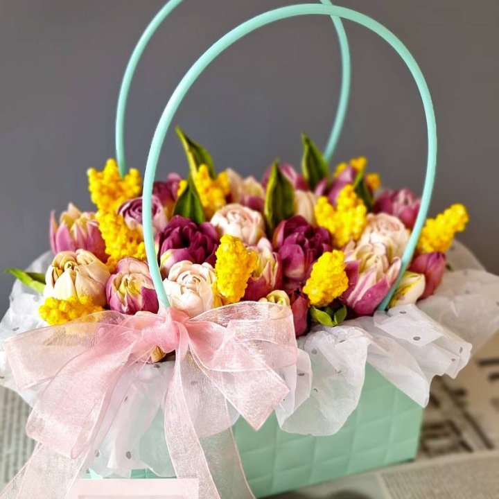 Тюльпаны в сумочке из зефира в Иваново