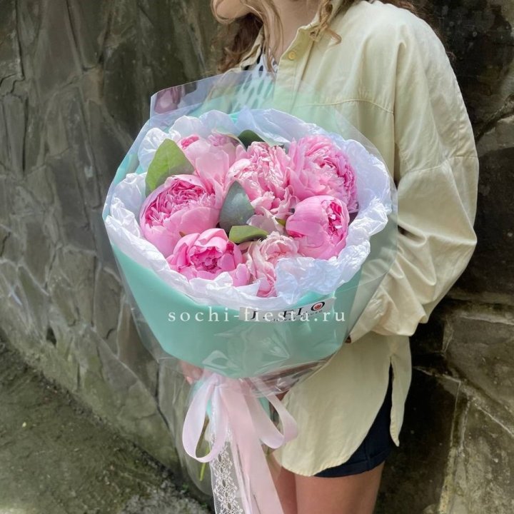 7 зефирных пионов в фоамиране в Иваново