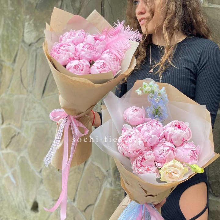 7 зефирных пионов  в Иваново