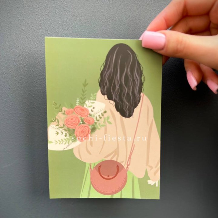 Открытка к букету "Потрясающая девушка" в Иваново