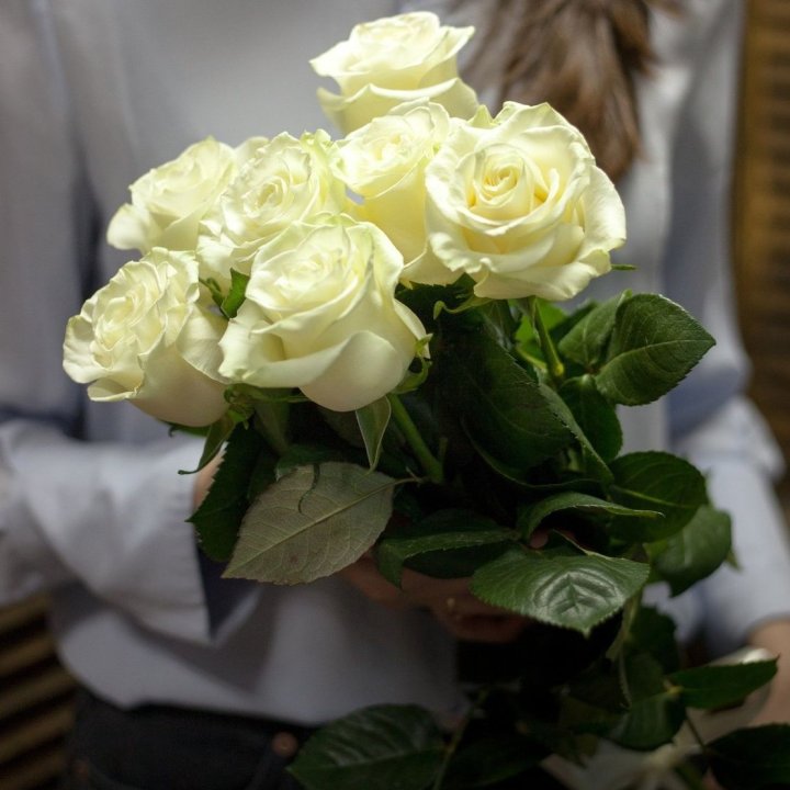 7 белых роз в Иваново