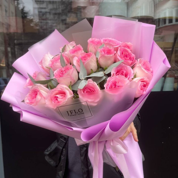  19 розовых роз в Иваново