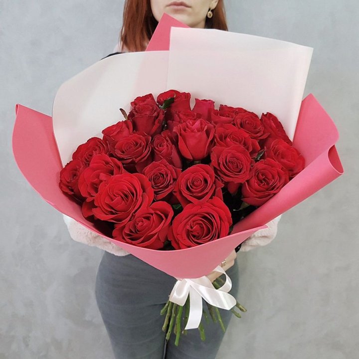 25 Красных роз рози вайт в Иваново