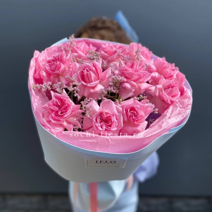 Букет французских розовых роз  в Иваново