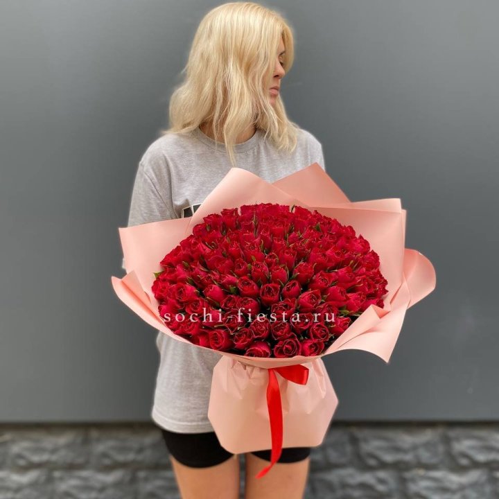 101  красная кенийская роза  в Иваново