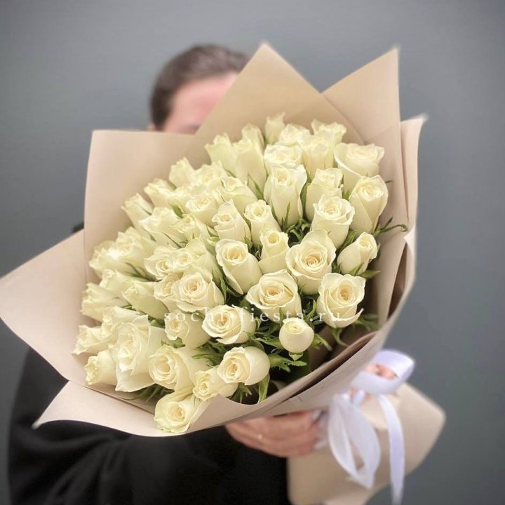 51 белая кенийская роза  в Иваново