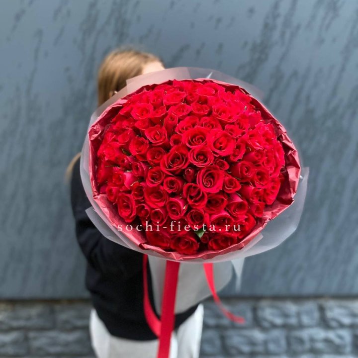 101  красная кенийская роза  в Иваново