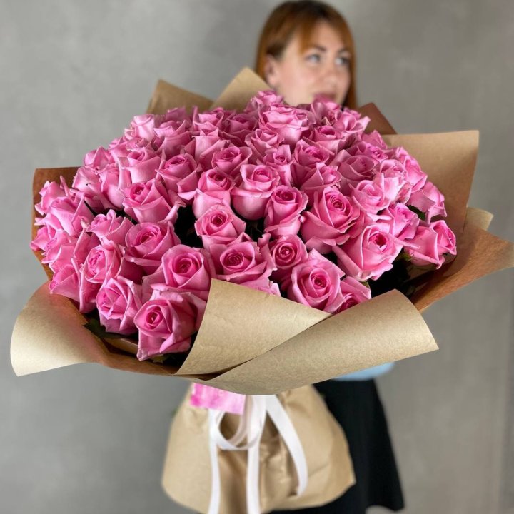 101 розовая роза в Иваново