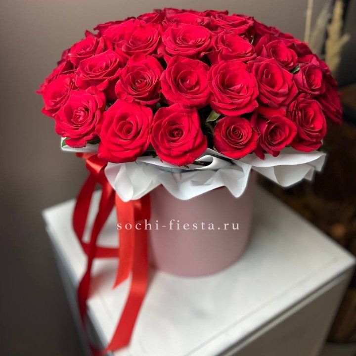 Красные розы 51шт  в коробке в Иваново