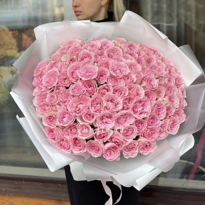 101 нежно-розовая роза в Иваново