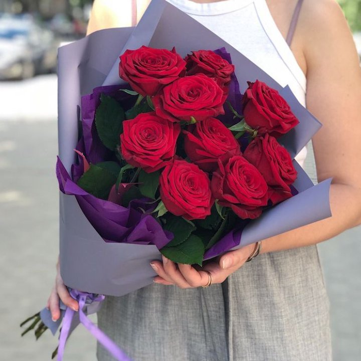 9  красных роз №1 в Иваново