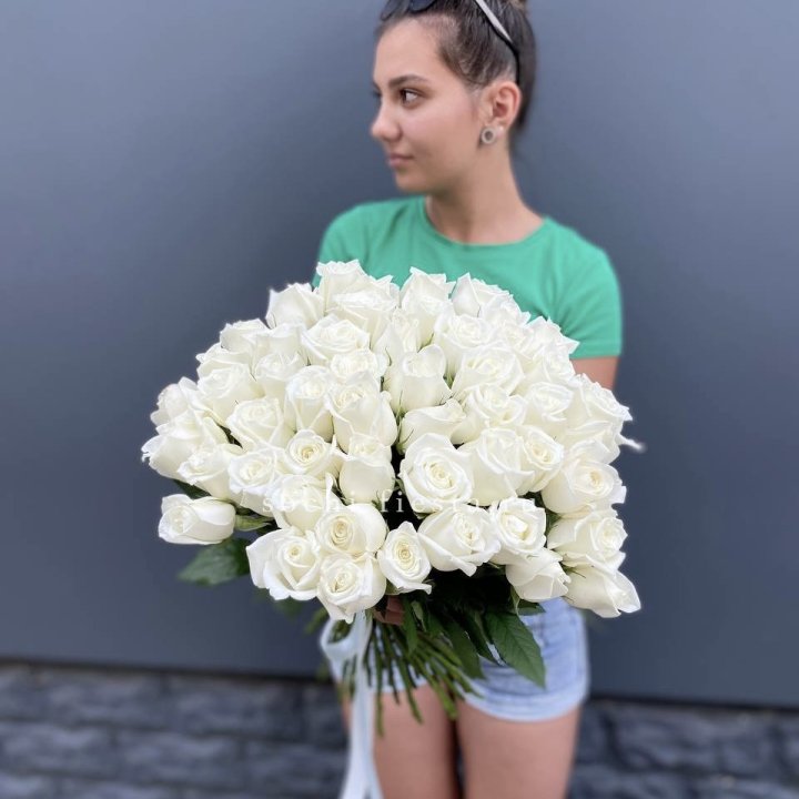 51 белая роза в Иваново