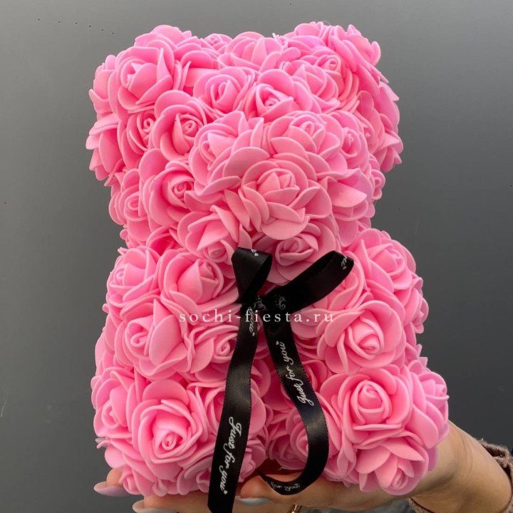 Игрушка медведь из розовых роз в Иваново
