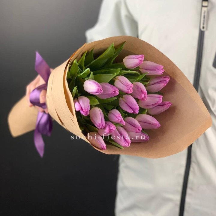 19 розовых  тюльпанов в Иваново