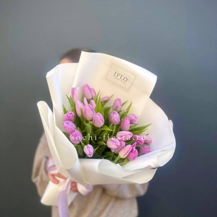 25 сиреневых тюльпанов в Иваново