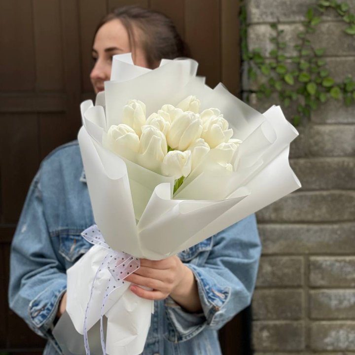 Букет белоснежных тюльпанов в Иваново